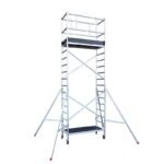 Echafaudage roulant professionnel 3,7m/5,7m en aluminium Hailo Expert Pro