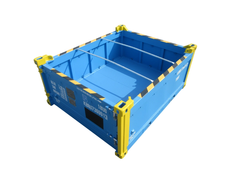 Demi-Container-offshore-10-pieds-mi-hauteur-Open-Top-Certifie-DNV Demi Container maritime 10 Pieds Offshore Open Top – Image 1