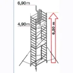 Échafaudage roulant aluminium SUPREMALU – Hauteur de travail 6,90 m – Image 2