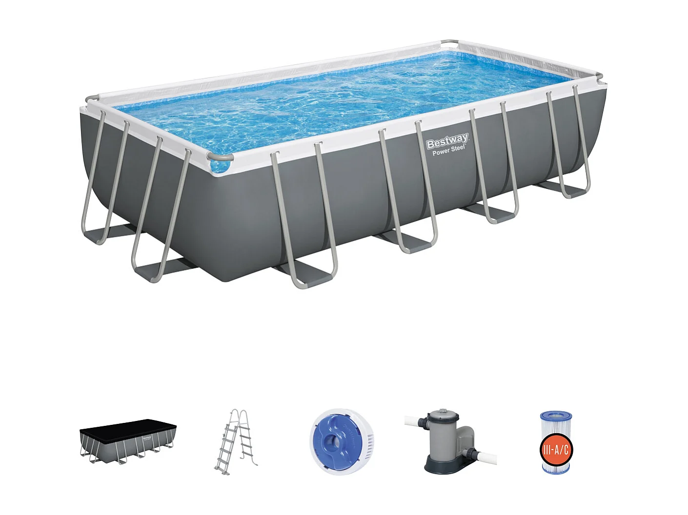 50046061 Piscine hors-sol rectangulaire Bestway Steel Pro Max 56465 549x274x122 cm – Image 1
